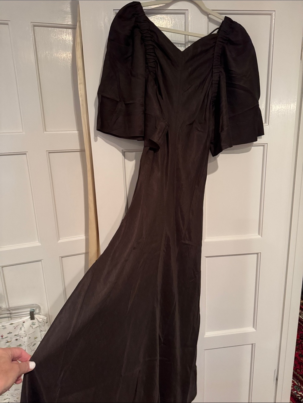 Banana Republic Viscose-Linen Flutter-Sleeve Maxi Dress 873148 - Picture 4 of 11